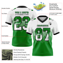 Load image into Gallery viewer, Custom White Grass Green-Black Mesh Authentic Gradient Square Shape Flag Football Jersey