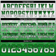 Load image into Gallery viewer, Custom White Grass Green-Black Mesh Authentic Gradient Square Shape Flag Football Jersey
