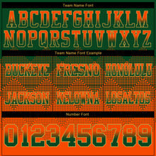 Load image into Gallery viewer, Custom Green Orange-Old Gold Mesh Authentic Gradient Square Shape Flag Football Jersey
