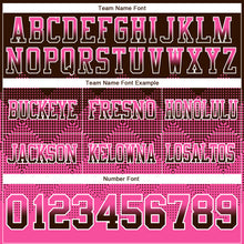 Load image into Gallery viewer, Custom Brown Pink-White Mesh Authentic Gradient Square Shape Flag Football Jersey