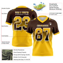Load image into Gallery viewer, Custom Brown Yellow-White Mesh Authentic Gradient Square Shape Flag Football Jersey