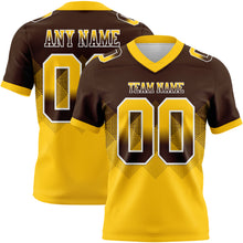 Load image into Gallery viewer, Custom Brown Yellow-White Mesh Authentic Gradient Square Shape Flag Football Jersey