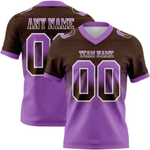 Load image into Gallery viewer, Custom Brown Medium Purple-White Mesh Authentic Gradient Square Shape Flag Football Jersey