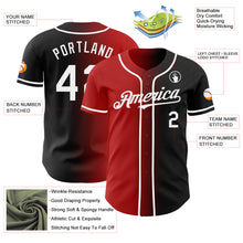 Load image into Gallery viewer, Custom Black White-Red Authentic Gradient Fashion Baseball Jersey