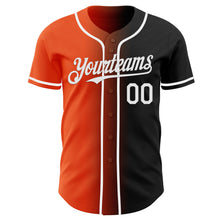 Load image into Gallery viewer, Custom Black White-Orange Authentic Gradient Fashion Baseball Jersey