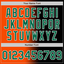 Load image into Gallery viewer, Custom Black Kelly Green Orange-White Authentic Gradient Fashion Baseball Jersey