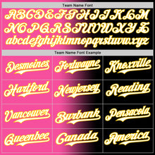 Load image into Gallery viewer, Custom Black White Pink-Yellow Authentic Gradient Fashion Baseball Jersey