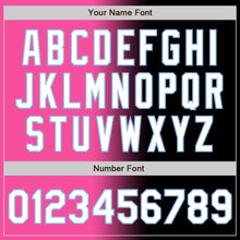 Load image into Gallery viewer, Custom Black White Pink-Light Blue Authentic Gradient Fashion Baseball Jersey