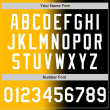 Load image into Gallery viewer, Custom Black White-Gold Authentic Gradient Fashion Baseball Jersey