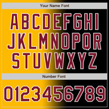 Load image into Gallery viewer, Custom Black Crimson Gold-White Authentic Gradient Fashion Baseball Jersey