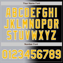 Load image into Gallery viewer, Custom Black Gold Gray-White Authentic Gradient Fashion Baseball Jersey