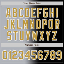 Load image into Gallery viewer, Custom Black Old Gold Gray-White Authentic Gradient Fashion Baseball Jersey