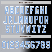Load image into Gallery viewer, Custom Black Light Blue Gray-White Authentic Gradient Fashion Baseball Jersey