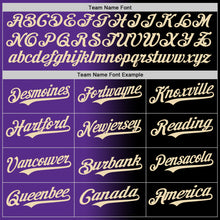 Load image into Gallery viewer, Custom Black Cream-Purple Authentic Gradient Fashion Baseball Jersey