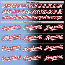 Load image into Gallery viewer, Custom Black White Light Blue-Red Authentic Gradient Fashion Baseball Jersey