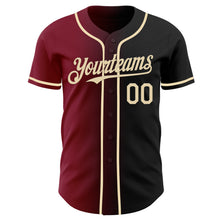 Load image into Gallery viewer, Custom Black Cream-Crimson Authentic Gradient Fashion Baseball Jersey