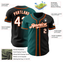 Load image into Gallery viewer, Custom Black White Teal-Orange Authentic Gradient Fashion Baseball Jersey