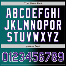 Load image into Gallery viewer, Custom Black Purple Teal-White Authentic Gradient Fashion Baseball Jersey