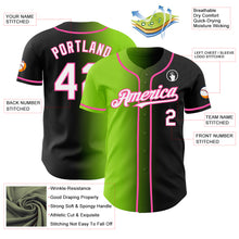 Load image into Gallery viewer, Custom Black White Neon Green-Pink Authentic Gradient Fashion Baseball Jersey