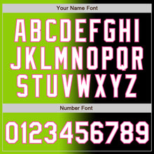 Load image into Gallery viewer, Custom Black White Neon Green-Pink Authentic Gradient Fashion Baseball Jersey