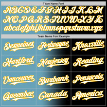 Load image into Gallery viewer, Custom Black White Shadow Blue-Gold Authentic Gradient Fashion Baseball Jersey