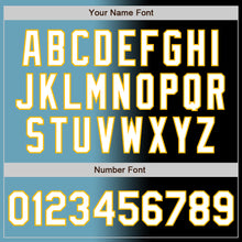 Load image into Gallery viewer, Custom Black White Shadow Blue-Gold Authentic Gradient Fashion Baseball Jersey