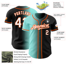 Load image into Gallery viewer, Custom Black White Ice Blue-Orange Authentic Gradient Fashion Baseball Jersey