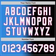 Load image into Gallery viewer, Custom Black White Electric Blue-Pink Authentic Gradient Fashion Baseball Jersey