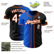 Load image into Gallery viewer, Custom Black White Thunder Blue-Orange Authentic Gradient Fashion Baseball Jersey