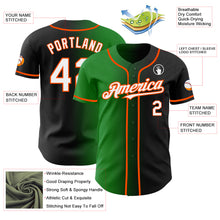 Load image into Gallery viewer, Custom Black White Grass Green-Orange Authentic Gradient Fashion Baseball Jersey