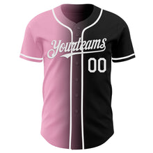 Load image into Gallery viewer, Custom Black White-Light Pink Authentic Gradient Fashion Baseball Jersey
