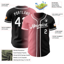 Load image into Gallery viewer, Custom Black White-Medium Pink Authentic Gradient Fashion Baseball Jersey
