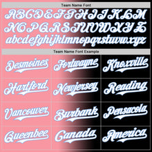 Load image into Gallery viewer, Custom Black White Medium Pink-Light Blue Authentic Gradient Fashion Baseball Jersey