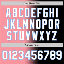 Load image into Gallery viewer, Custom Black White Medium Pink-Light Blue Authentic Gradient Fashion Baseball Jersey