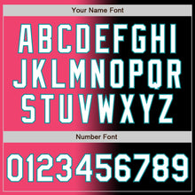 Load image into Gallery viewer, Custom Black White Neon Pink-Teal Authentic Gradient Fashion Baseball Jersey