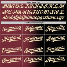 Load image into Gallery viewer, Custom Black Cream-Burgundy Authentic Gradient Fashion Baseball Jersey