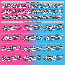 Load image into Gallery viewer, Custom Sky Blue White Pink-Black Authentic Gradient Fashion Baseball Jersey