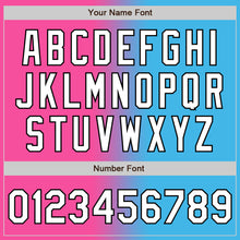 Load image into Gallery viewer, Custom Sky Blue White Pink-Black Authentic Gradient Fashion Baseball Jersey