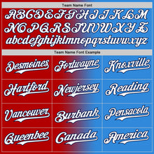 Load image into Gallery viewer, Custom Electric Blue White Red-Navy Authentic Gradient Fashion Baseball Jersey