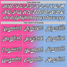 Load image into Gallery viewer, Custom Light Blue White Pink-Black Authentic Gradient Fashion Baseball Jersey