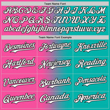 Load image into Gallery viewer, Custom Aqua White Pink-Black Authentic Gradient Fashion Baseball Jersey