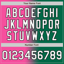 Load image into Gallery viewer, Custom Kelly Green White Pink-Black Authentic Gradient Fashion Baseball Jersey