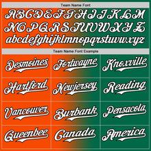 Load image into Gallery viewer, Custom Kelly Green White Orange-Black Authentic Gradient Fashion Baseball Jersey