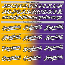 Load image into Gallery viewer, Custom Purple White Gold-Black Authentic Gradient Fashion Baseball Jersey