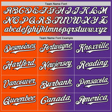 Load image into Gallery viewer, Custom Purple White Orange-Black Authentic Gradient Fashion Baseball Jersey