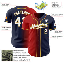 Load image into Gallery viewer, Custom Navy White Red-Old Gold Authentic Gradient Fashion Baseball Jersey