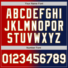 Load image into Gallery viewer, Custom Navy White Red-Old Gold Authentic Gradient Fashion Baseball Jersey