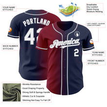 Load image into Gallery viewer, Custom Navy White Crimson-Gray Authentic Gradient Fashion Baseball Jersey