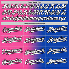 Load image into Gallery viewer, Custom Thunder Blue White Pink-Black Authentic Gradient Fashion Baseball Jersey