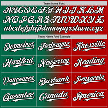 Load image into Gallery viewer, Custom Red White Kelly Green-Black Authentic Gradient Fashion Baseball Jersey